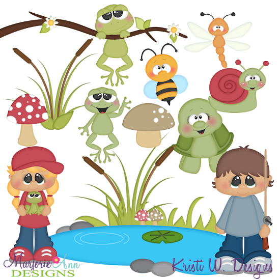 A Day At The Pond SVG Cutting Files + Clipart - Click Image to Close